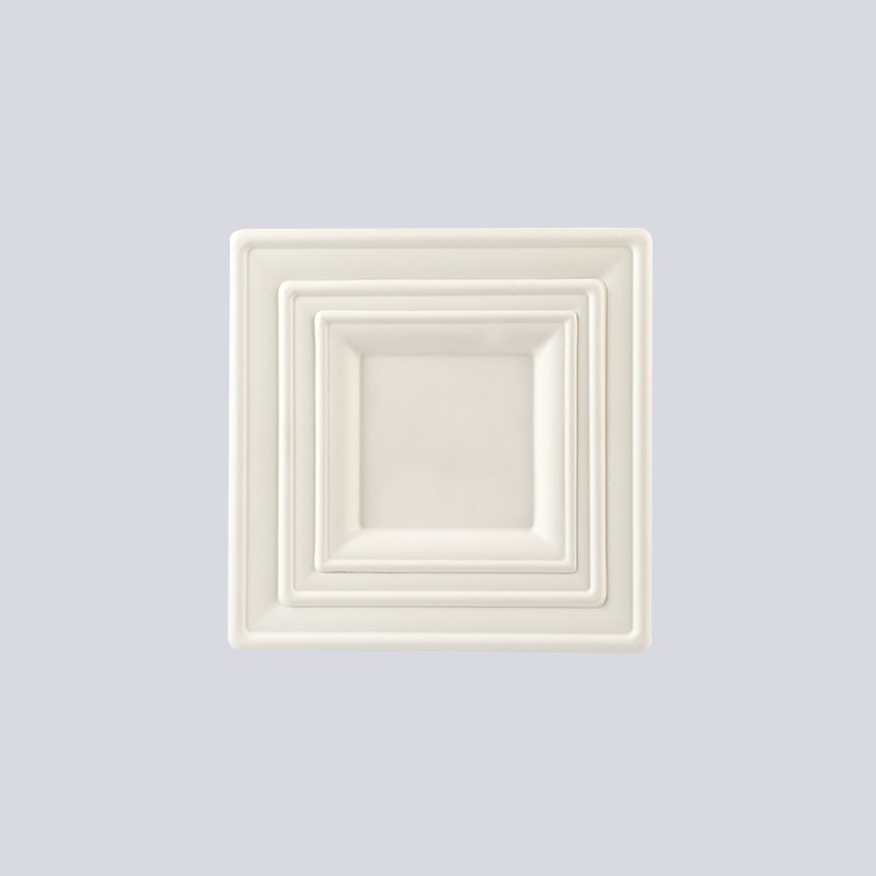 Talerz z formowanego włókna i taca na kubki